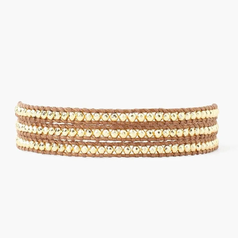 Multi-Chain Bracelets-18K Gold Plated 3 Wrap Bracelet