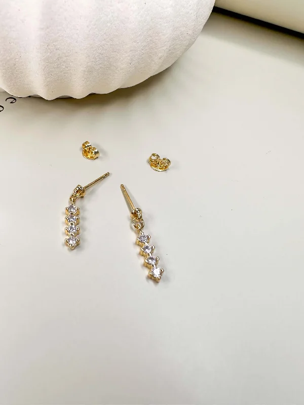 Statement Jewelry Earrings-Velani Jewelry Dangling Luxe CZ Earrings