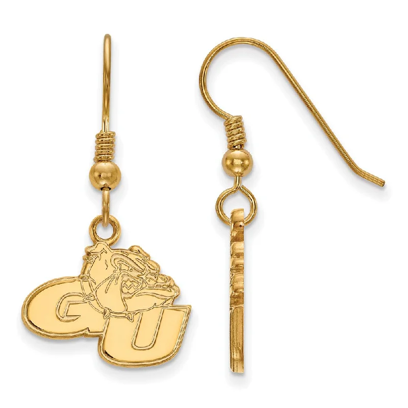 CZ Stud Earrings-14k Gold Plated Silver Gonzaga University Small Dangle Earrings