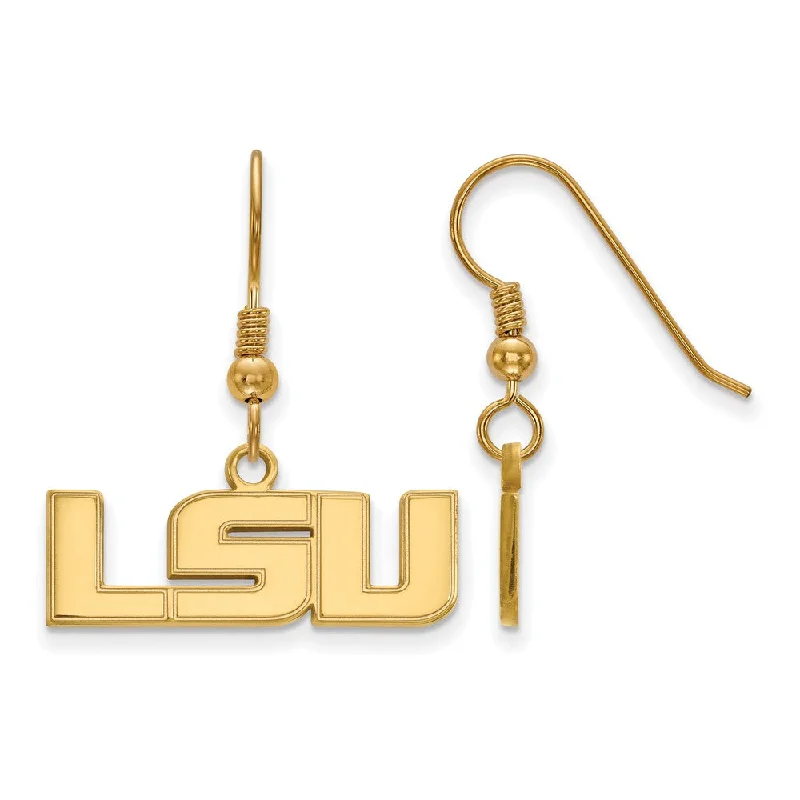 Silver Stud Earrings-14k Gold Plated Silver Louisiana State Univ. Dangle Earring