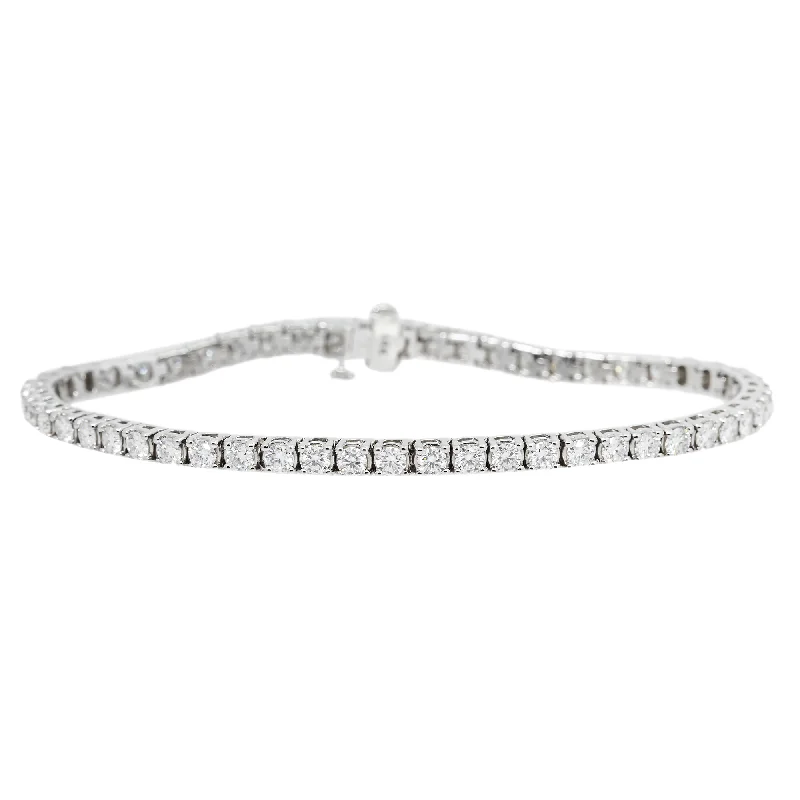 Silver Bracelet with Charms-14k white gold lab diamond tennis bracelet 5.66 ctw