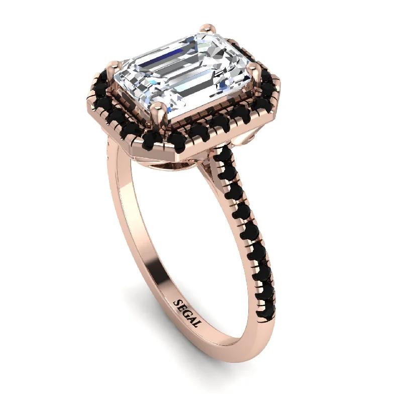 Custom Ring for Anniversary-Gorgeous Emerald Cut Diamond Pave Engagement Ring With Hidden Stone - Veronica No. 32