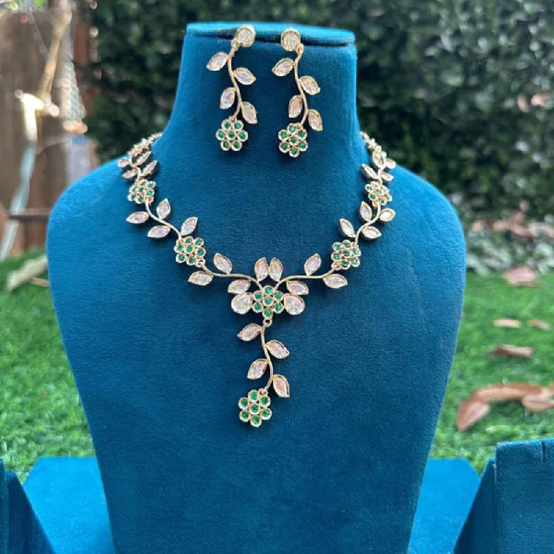 Unique Charm Necklace-Royal Kundan Jewellery Gold Plated Polki Kundan Necklace Set