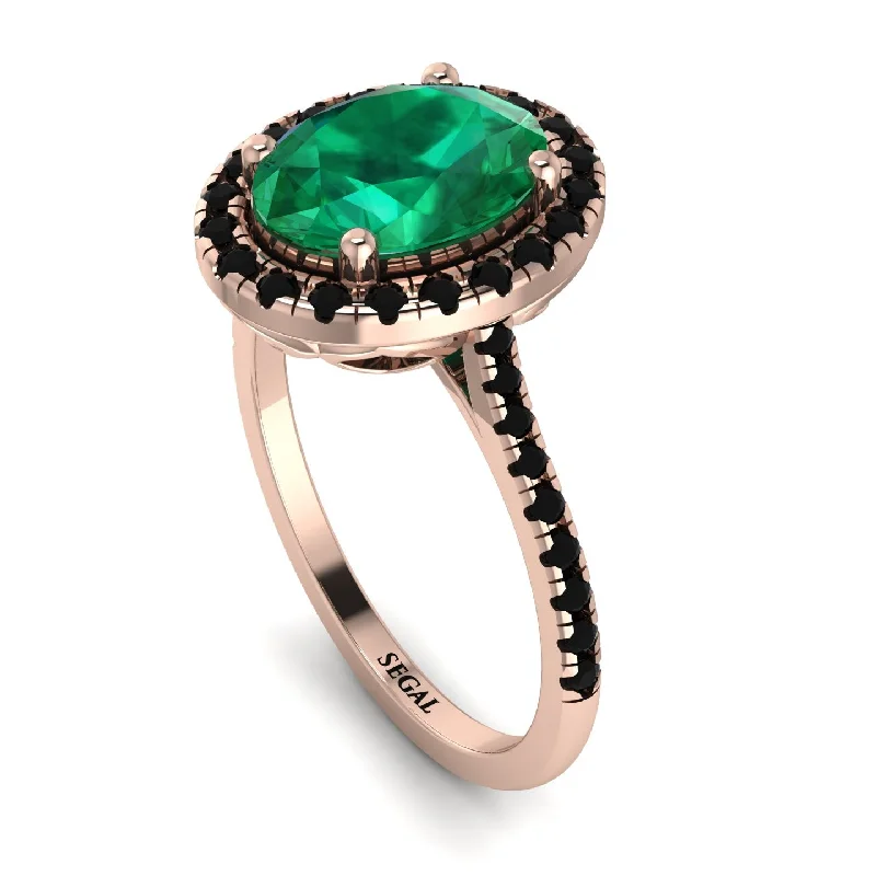 Custom Diamond Wedding Ring-Gorgeous Oval Cut Emerald Pave Engagement Ring With Hidden Stone - Phoebe No. 35