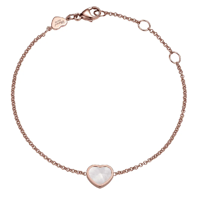 Silver Cuff Bracelets for Women-18ct Rose Gold My Happy Hearts Mother Of Pearl Bracelet