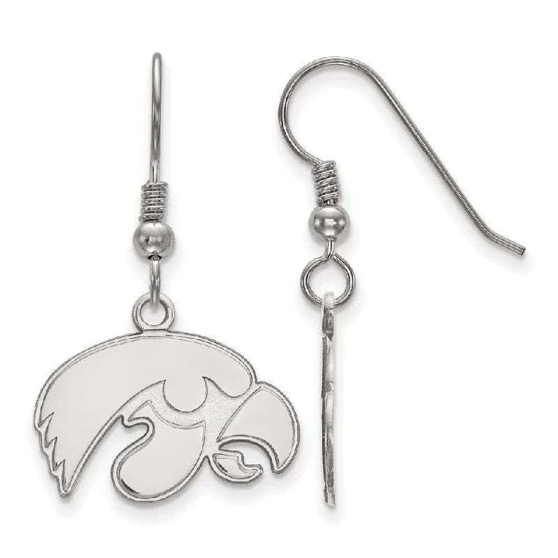 Luxury Diamond Earrings-Sterling Silver University of Iowa Small Mascot Dangle Earrings