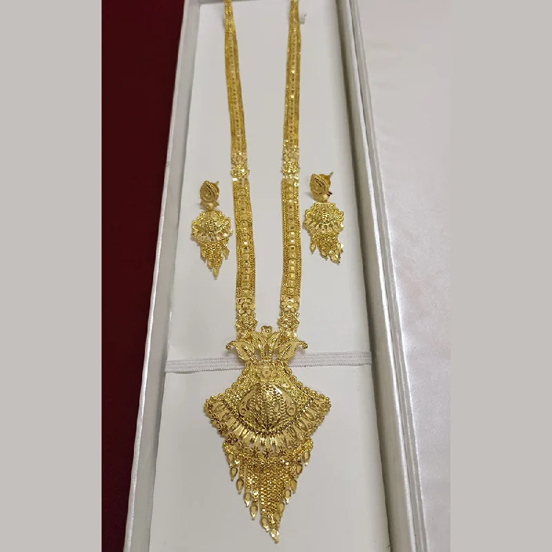 Pearl and Gold Necklace-Pari Art Jewellery Forming Long Necklace Set