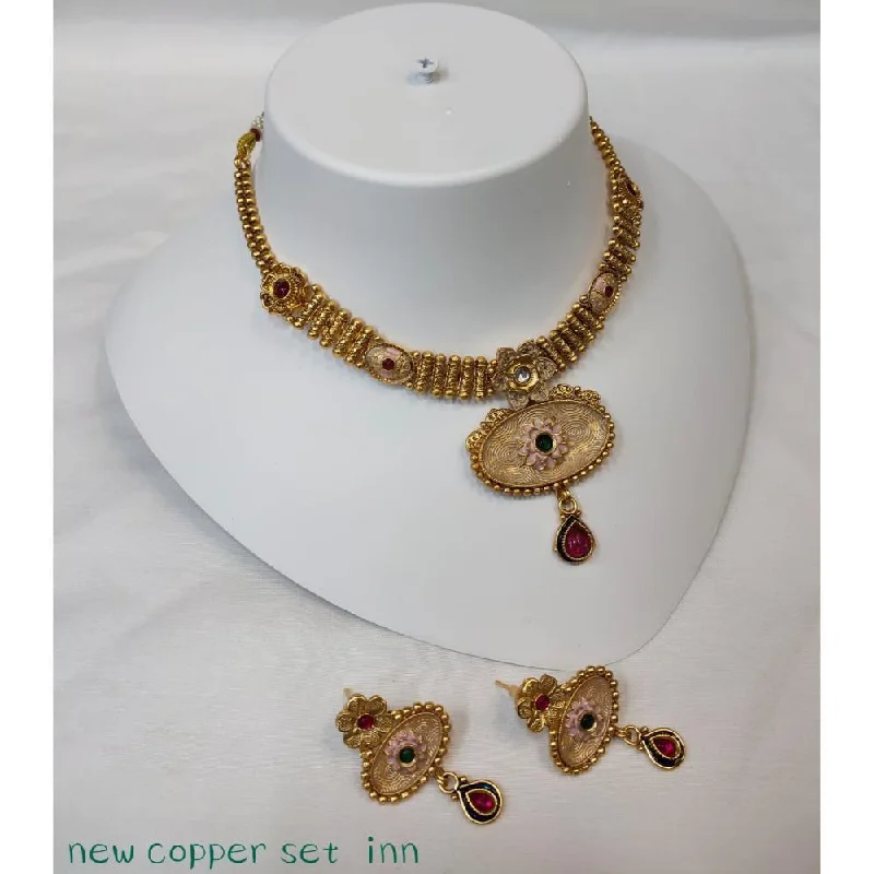 Celestial Star Necklace-Akruti Collection Copper Gold Plated Pota Stone Necklace Set