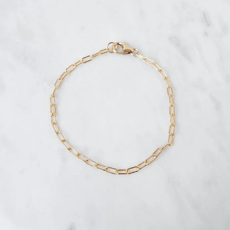 Stackable Gemstone Bracelets-Delicate Gold Filled Round Drawn Cable Chain Bracelet