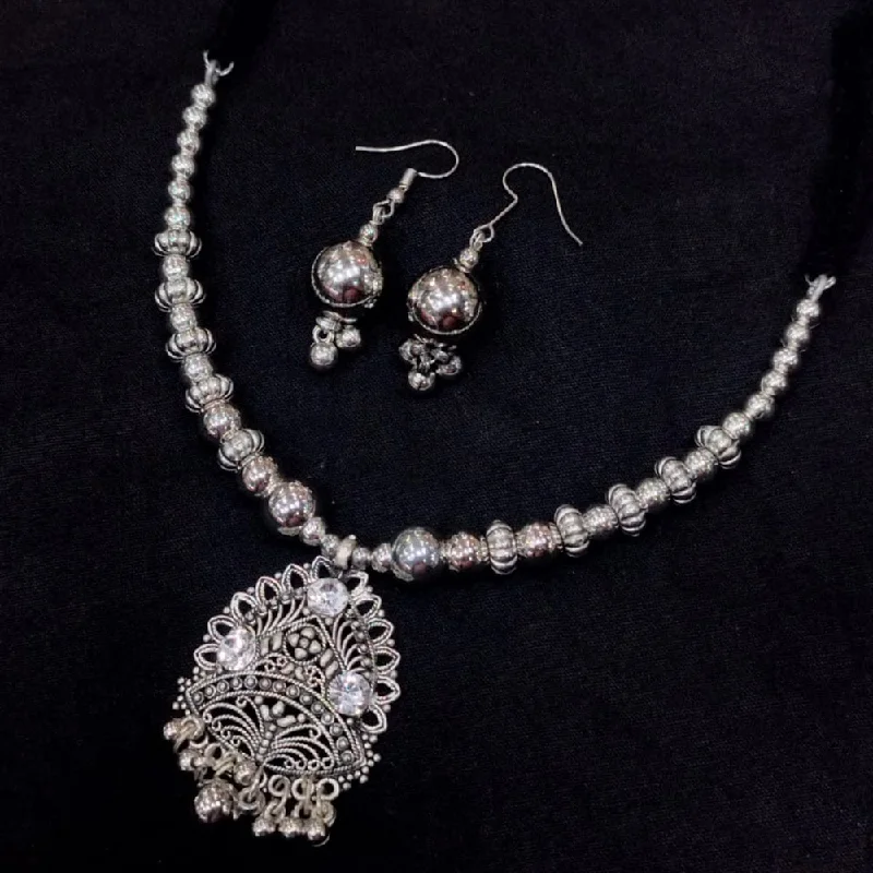 Retro Style Necklace-Manisha Jewellery Oxidised Plated Necklace Set