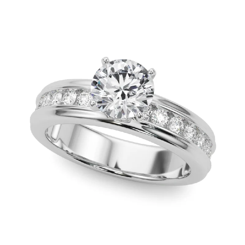 Stylish Diamond Ring-14K Channel Set Engagement Ring