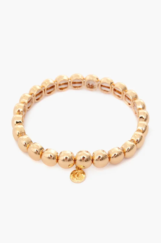 Designer Bead Bracelets-7mm Gold Bubble Bracelet