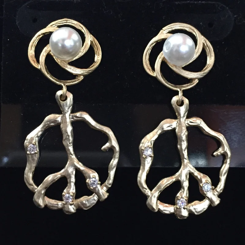 High-End Diamond Earrings-Matte Gold Earrings