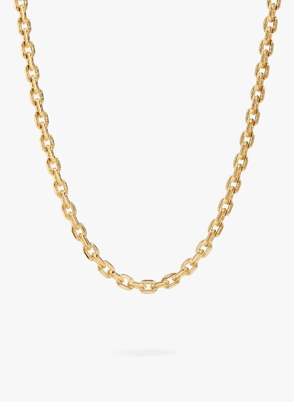 Elegant CZ Necklace-Wide Link Necklace