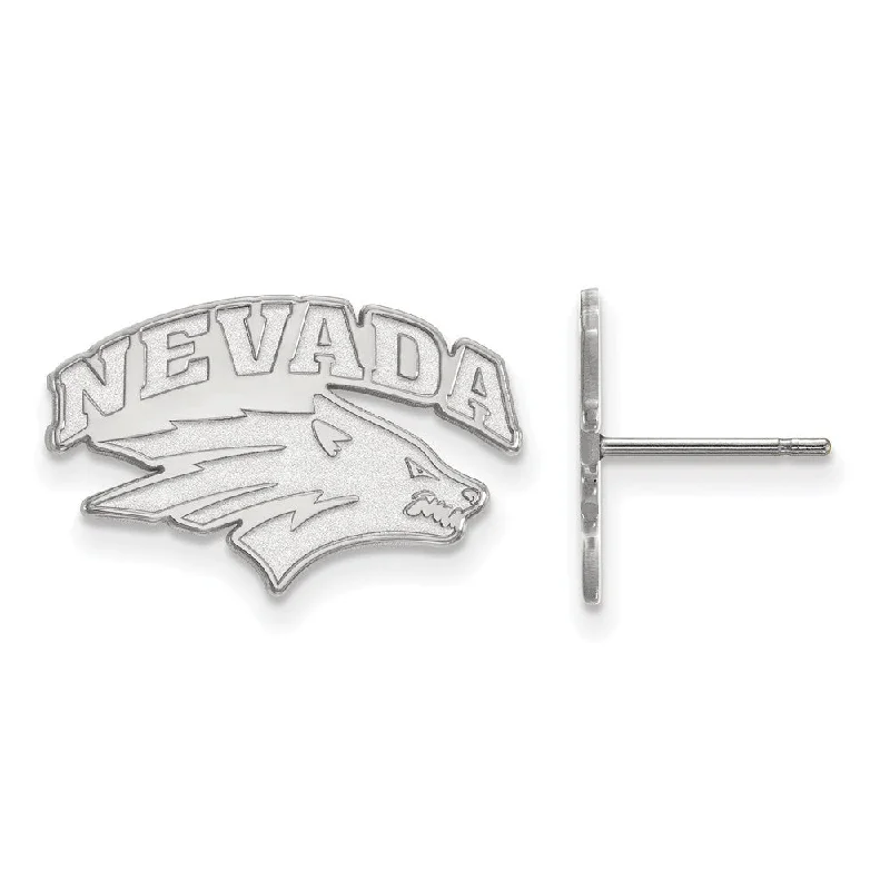 Pearl Hoop Earrings-Sterling Silver University of Nevada Small Post Earrings