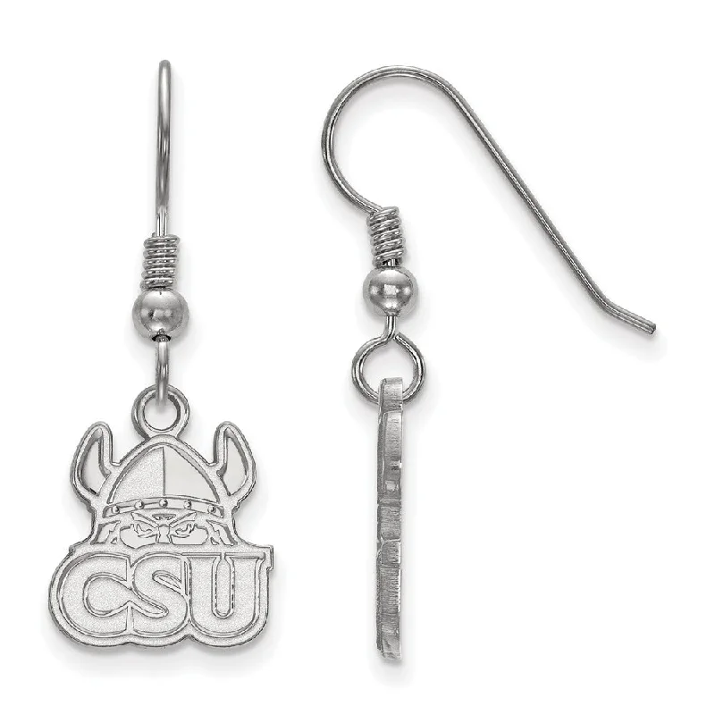 Large Silver Hoop Earrings-Sterling Silver Cleveland State University Small Dangle Earrings