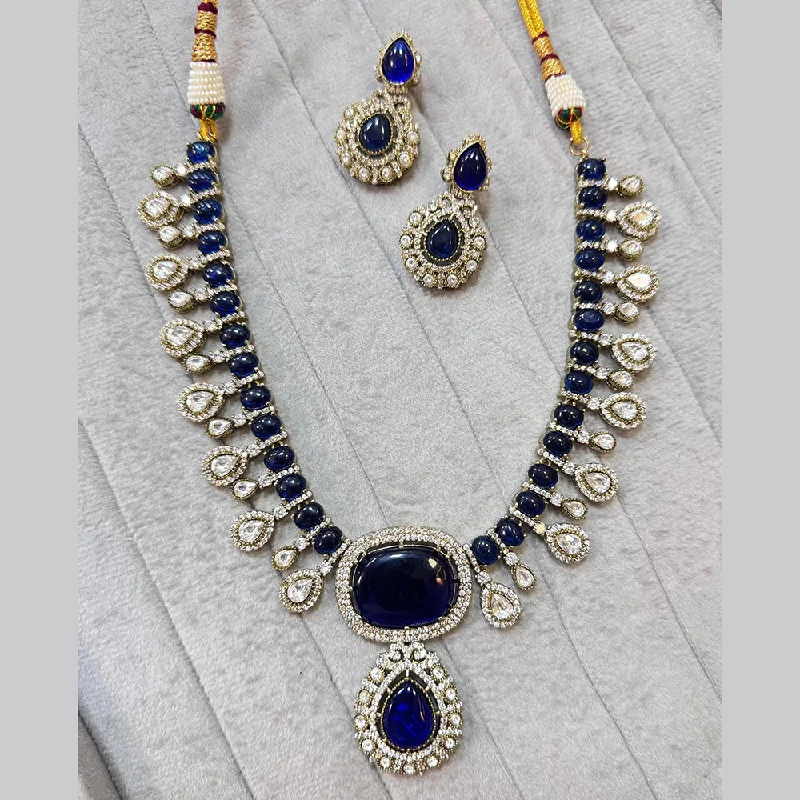 Fashionable Choker Necklace-JCM Gold Plated Polki Kundan Stone Necklace Set