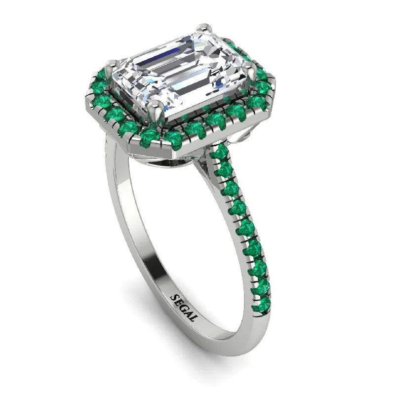 Large Statement Ring-Gorgeous Emerald Cut Diamond Pave Engagement Ring With Hidden Stone - Veronica No. 18