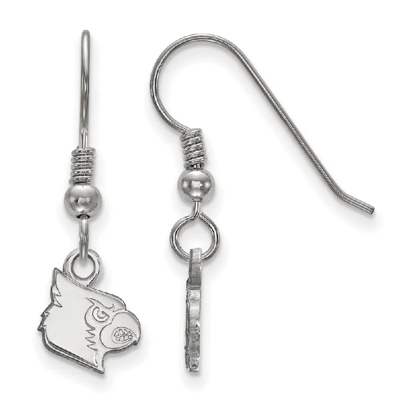 Wedding Diamond Earrings-Sterling Silver University of Louisville XS (Tiny) Dangle Earrings