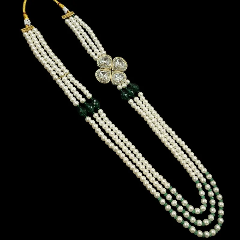 Stylish Pendant Necklace-NAFJ Gold Plated Pearl Mala