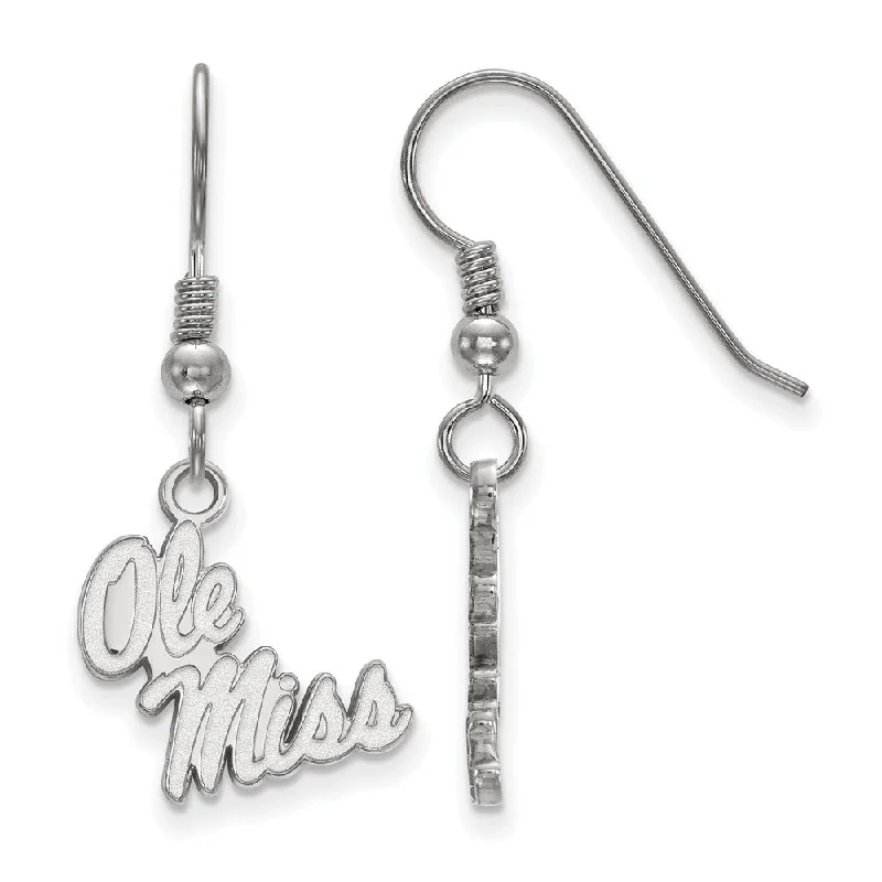 Silver Dangle Earrings-Sterling Silver University of Mississippi Small Dangle Earrings