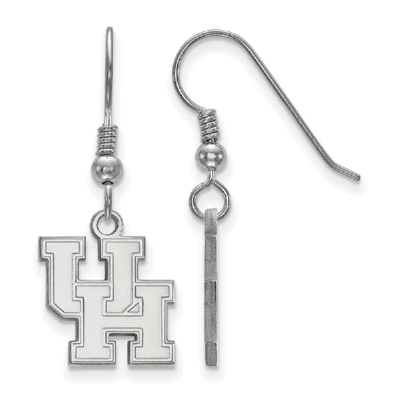 Bold Fashion Earrings-Sterling Silver University of Houston Small Dangle Earrings