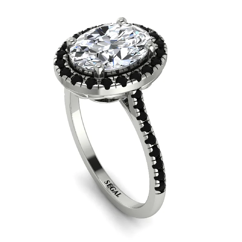 Unique Men's Wedding Ring-Gorgeous Oval Cut Diamond Pave Engagement Ring With Hidden Stone - Phoebe No. 33