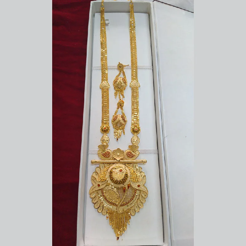 Gold Coin Necklace-Pari Art Jewellery Forming Long Necklace Set