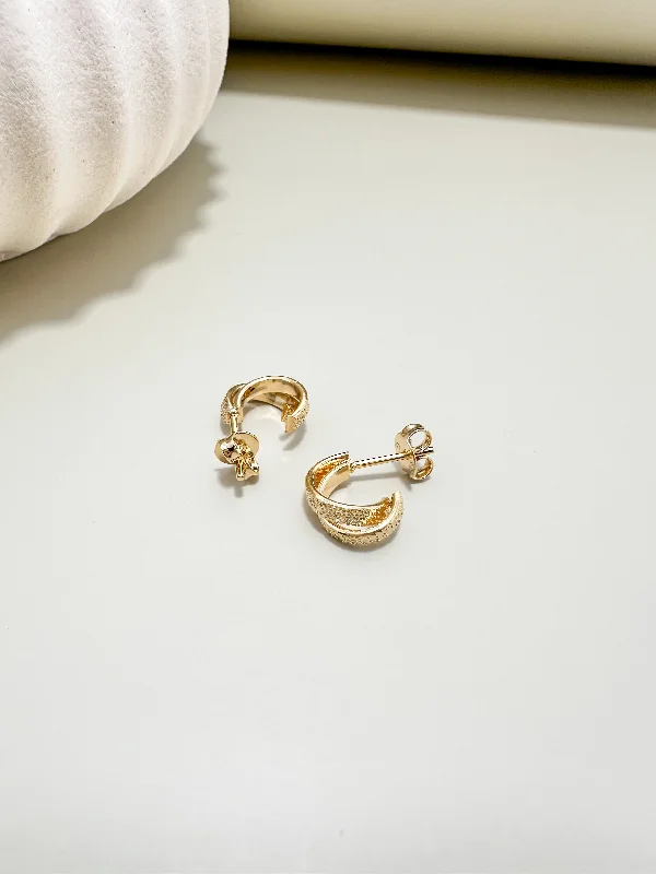 Large Hoop Earrings-Velani Jewelry Mini Dainty Double C Hoop Earrings