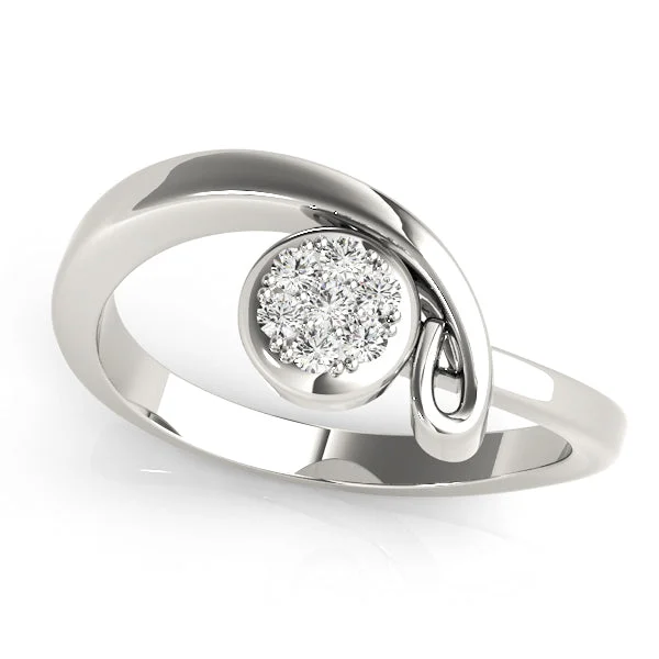 Sterling Silver Ring-14K Cluster Fashion Ring