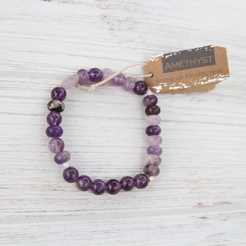 Simple Rose Gold Bracelet-Scout Amethyst Stone Stacking Bracelet