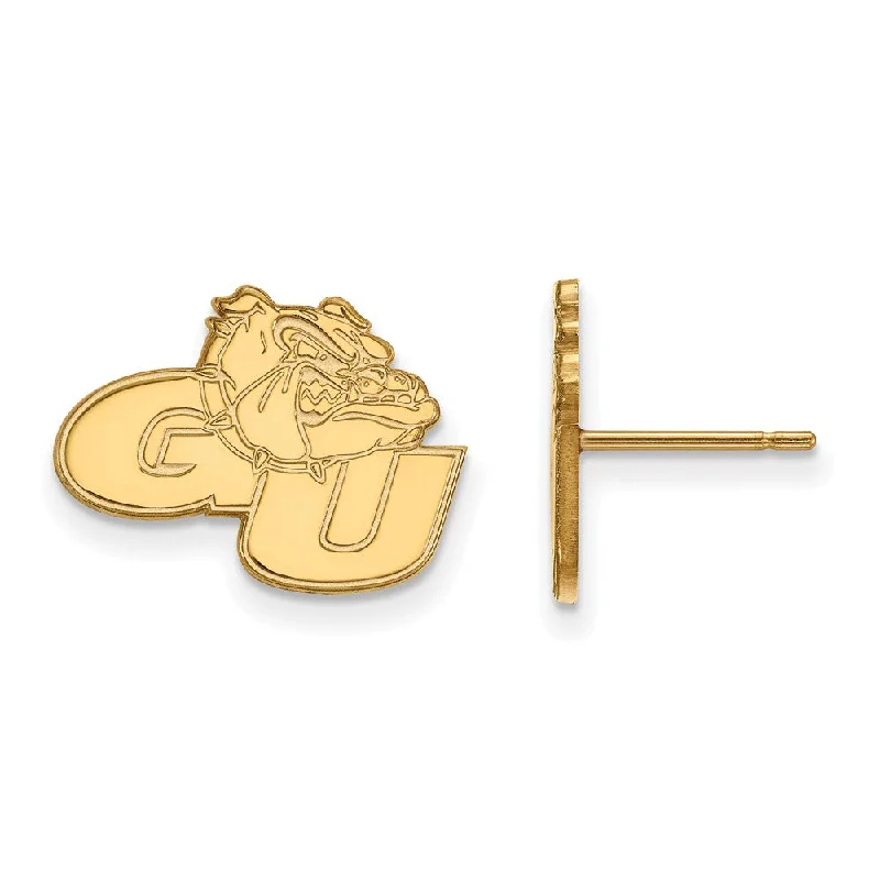 Gold Plated Earrings-10k Yellow Gold Gonzaga University Small Post Earrings