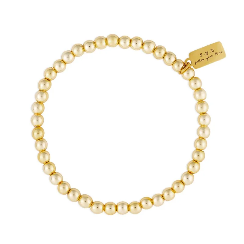 Classic Gold Bracelets-Gold Plated Hematite Staple Bracelet