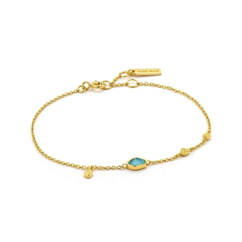 Silver Cuff Bracelets for Women-Turquoise Discs Gold Bracelet