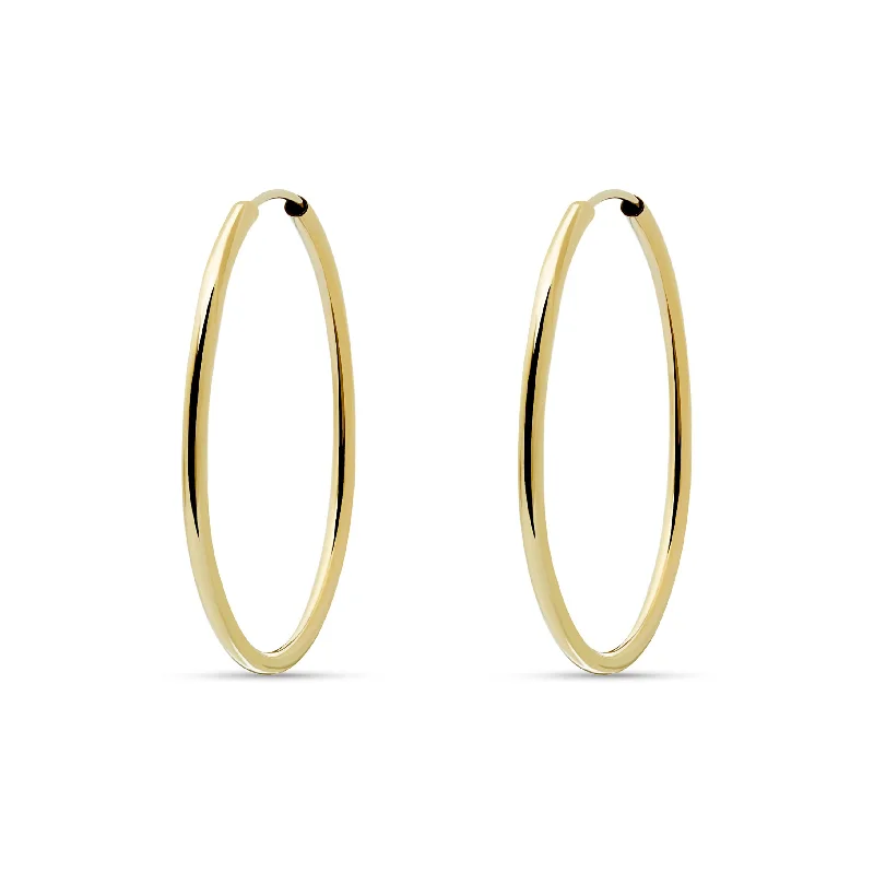 Beautiful Long Earrings-Essential Hoops - 14 karat gold hoop earring