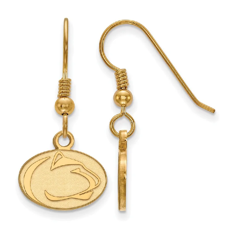 Zodiac Sign Earrings-14k Gold Plated Silver Penn State University XS (Tiny) Dangle Earrings