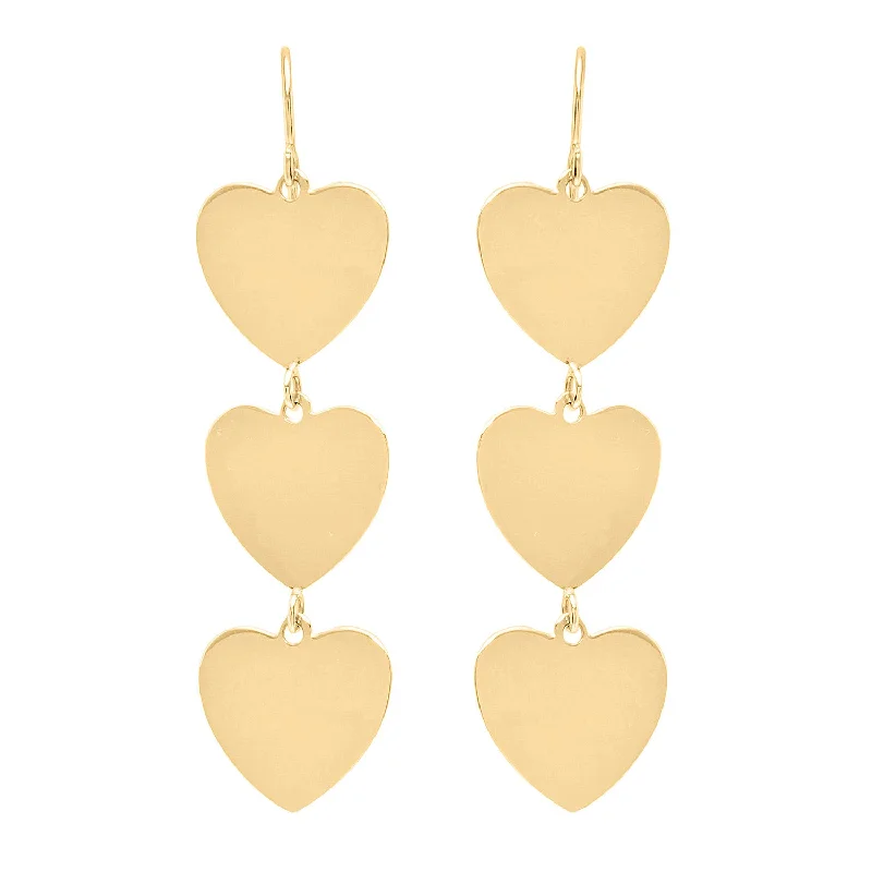 Handmade Earrings-Tiered heart drop earrings