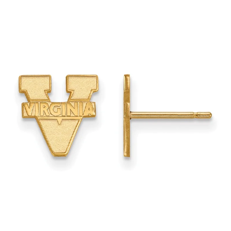 Cuff Style Earrings-14k Gold Plated Silver Univ. of Virginia XS (Tiny) Post Earrings