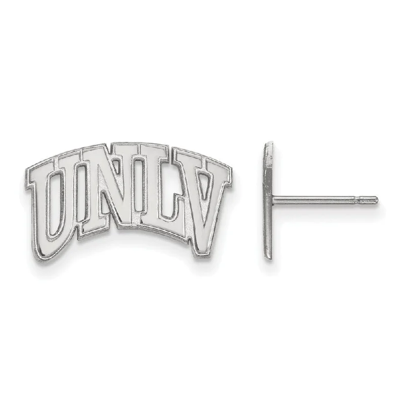 Gold Diamond Stud Earrings-14k White Gold University of Nevada Las Vegas Small Post Earrings