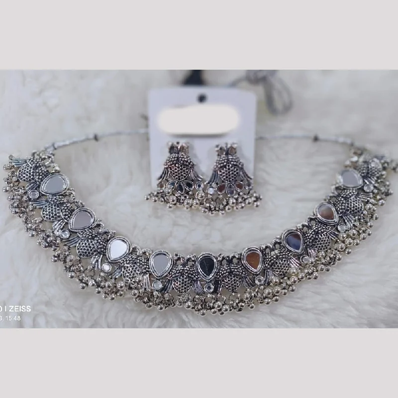 Celestial Star Necklace-Manisha Jewellery Oxidised Plated Mirror Necklace Set