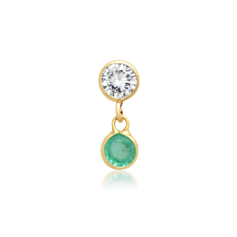 Luxury Gemstone Earrings-Sapphire & emerald stud