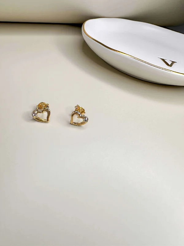 Tiny Stud Earrings-Velani Romance Heart Shaped Studs