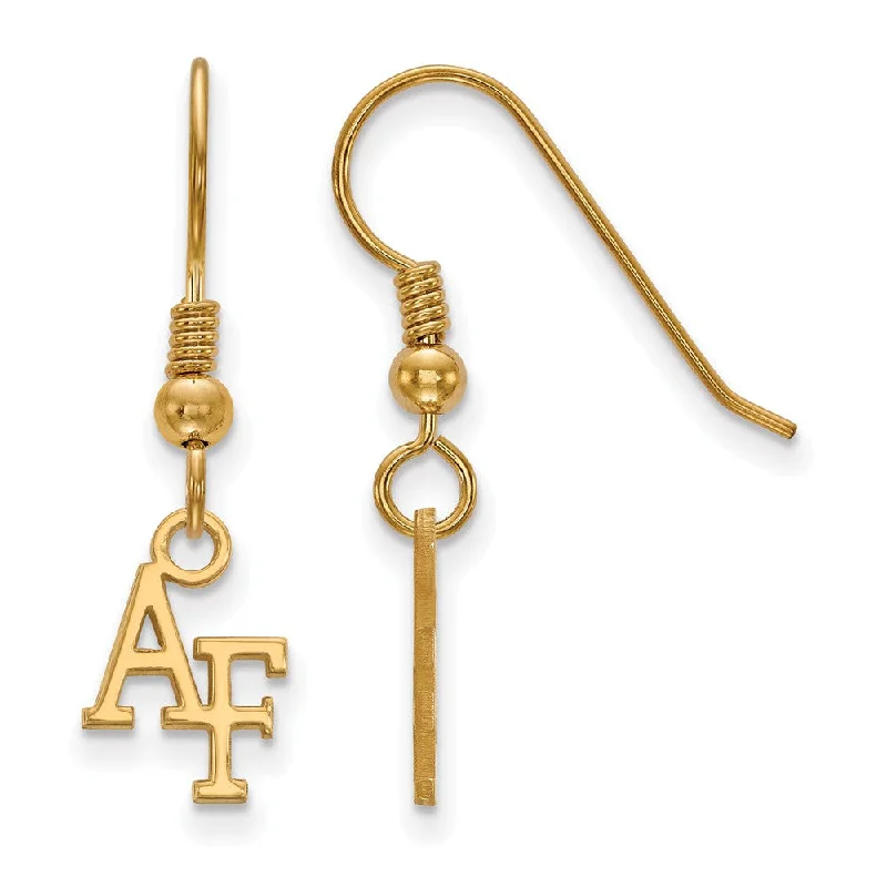 Casual Silver Earrings-14k Gold Plated Silver Air force Academy XS (Tiny) Dangle Earring