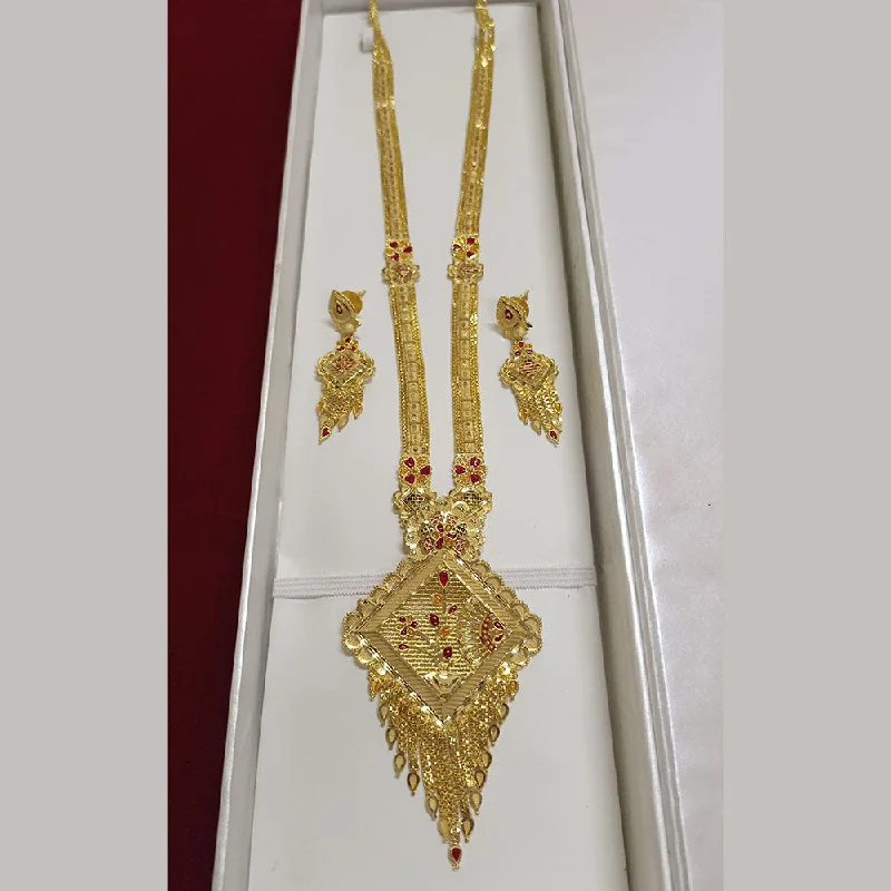 Simple Diamond Necklace-Pari Art Jewellery Forming Long Necklace Set