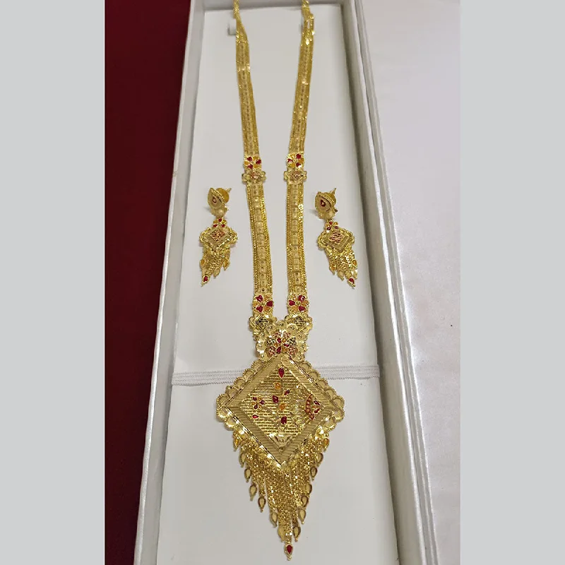 Gold Bangle Necklace-Pari Art Jewellery Forming Long Necklace Set