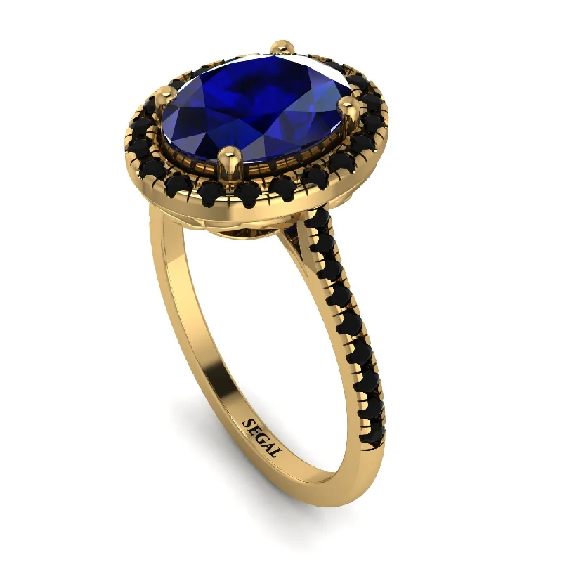 Custom Birthstone Ring-Gorgeous Oval Cut Sapphire Pave Engagement Ring With Hidden Stone - Phoebe No. 43