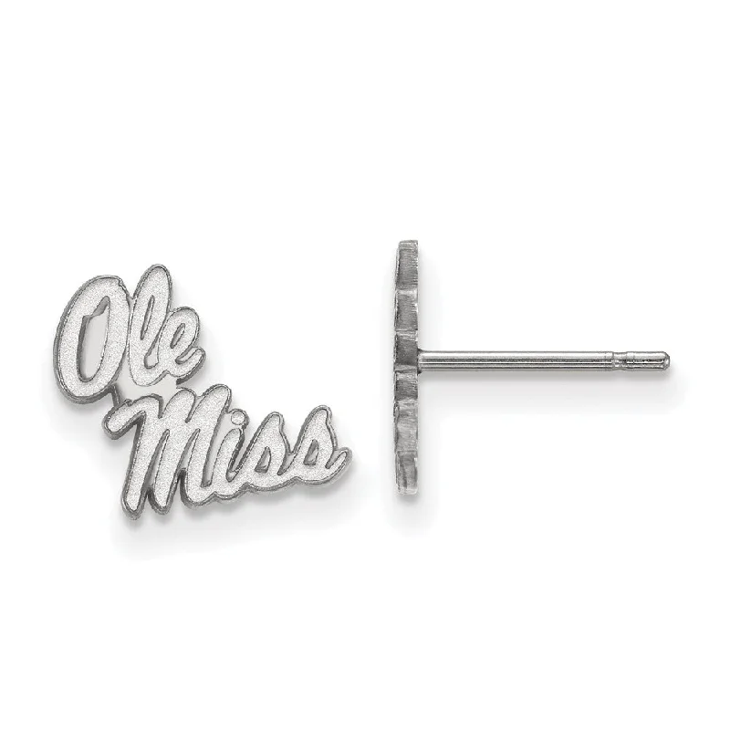 High-End Diamond Earrings-Sterling Silver University of Mississippi XS (Tiny) Post Earrings