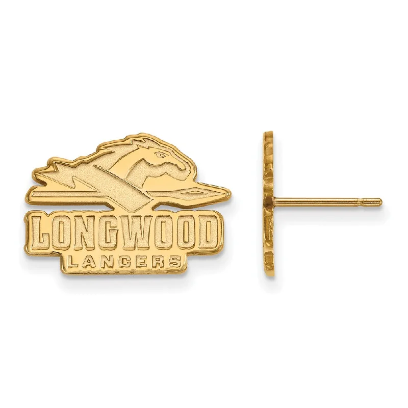 Bold Fashion Earrings-10k Yellow Gold Longwood University Small Post Earrings