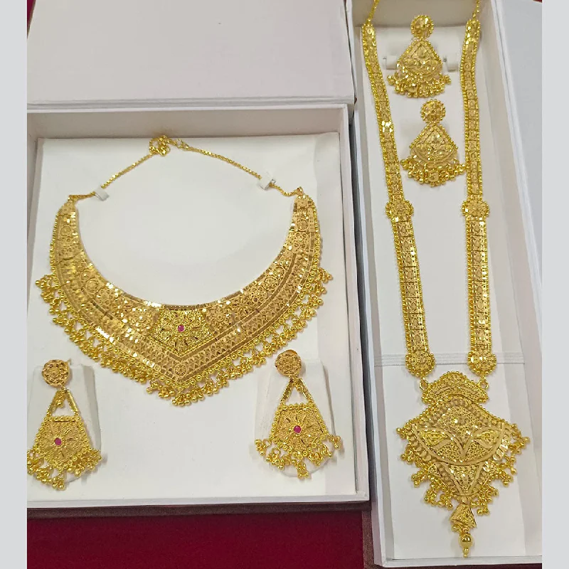 Elegant Pearl Necklace-Pari Art Jewellery Forming Double Necklace Set