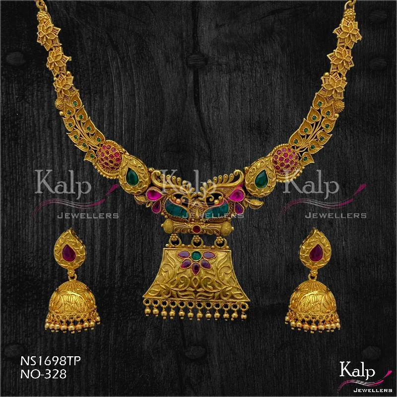 Celebrity Style Necklace-Kalp Jewellers Copper Gold Plated Necklace Set